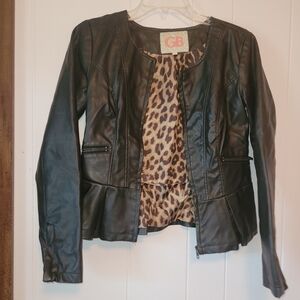 Gianni bini cropped faux leather jacket. Women's small